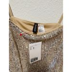 H&M NWT Divided Short Sequin Mini Dress Beige Gold Size Medium Photo 3