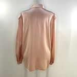 Doncaster  Soft Silk Blouse Pink Long Sleeves Statement Collar Photo 5
