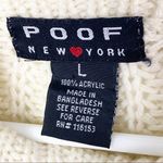 Poof New York Ivory Knit Mock Neck Long Sleeves Sweater, Size Large Photo 2