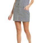 Current/Elliott  The Sleeveless Jumpsuit Mini Dress Striped Utility Cargo Pocket Photo 4