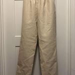 Bagatelle Women’s Faux Leather High Paper bag Waist Pant Size Large Cream Pocket Photo 5