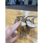 Reiss Pump Heel women's 9.5 Gray Leather Stiletto Buckle Strap Pointed Toe B50 Photo 3