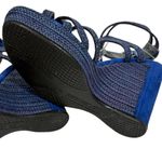 Stuart Weitzman Stuart Whitman blue suede rope espadrille wedge sandals 9 Photo 4