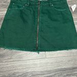 Free People Free People We the Free Zip It Up Mini Jean Skirt Green Cotton size 31 *251 Photo 5