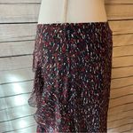 Joie  Brigida Silk Black and Red High Low Ruffle Skirt Photo 5