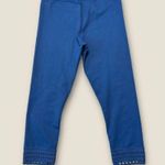 Zella Eyelet Trim Blue Athleisure Crop Leggings Women's Size Small Photo 1