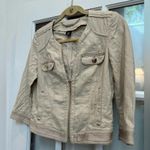 White House | Black Market Linen Blend Tan Full Zip Rose Gold Jacket Size 0 WHBM Photo 13