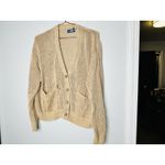 Ralph Lauren POLO  Brown Linen Knit Button Front Cardigan Sweater Size Large Photo 3