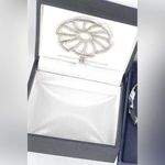 Sterling Silver 925 Micro Pave Flower Pendant Set Vintage NIB Formal Elegant Photo 5