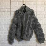 Vintage Andriano oversized Gray fluffy zip‎ up sweater Women's Size L Taiwan Size L Photo 3