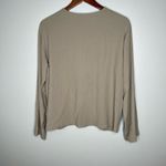 Eileen Fisher beige tan "stone" split front 100% silk open front shirt large Photo 7