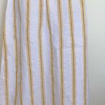 Cynthia Rowley Womens Skirt 100% Linen Striped Yellow Pockets Tied Midi Medium Photo 5