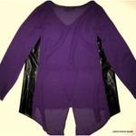 Lane Bryant ‎ Purple Blk Leatherette Shirt Womens PLUS 14 16 1X Hi Low Split Back Photo 4