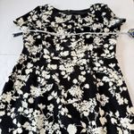 Talbots Black Ivory Floral Boat Neck Stretch Sheath Dress Size 12 Photo 6