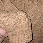 Preswick & Moore  Brown Cable Knit V Neck Sweater Size‎ Large Photo 4