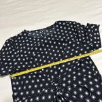 Banana Republic  Navy Blue Corset Tie Waist Polka Dot Short Sleeve Dress Sz 12 Photo 7