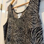 Chico's Chico’s Travelers Slinky Tank Top Date Night Zebra Print Black Gold Size 2/12 Photo 2