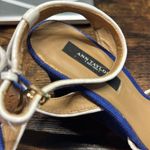 Ann Taylor blue and white strappy wedges size 7.5 Photo 9