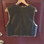 The Limited Vintage Leather Sherpa Lined Zip Up Vest in Brown Size Small Photo 3