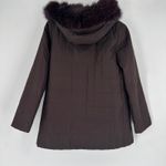 Vintage Real Fur Lined Coat Thinsulate Insulated Hooded Brown Women Size XS Photo 6