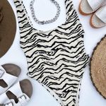 We Wore What Zebra Printed High-Cut One-Piece size Large NWT Photo 2