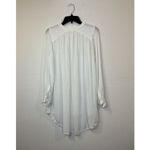 Free People  white gauze boyfriend button down shirt  Size Medium Photo 3