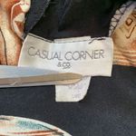 Vintage Casual Corner Top Black Brown Native Abstract Art Short Sleeve Blouse Black Size L Photo 5