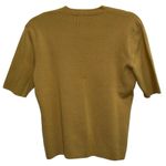 Dana Buchman  Gold Tan Wool V Neck Ribbed Short Sleeve Sweater Photo 1