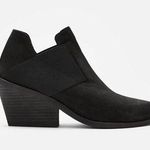 Eileen Fisher  Size 10 Even Tumbled Nubuck Leather Bootie Boot Black Stacked Heel Photo 0