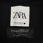 ZARA  Monteco Wool Front Zip Oversized Bomber Jacket Black Size XS Photo 12