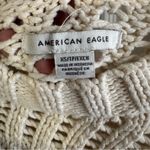 American Eagle cream open crochet knit sweater size XS Photo 3