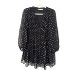 ZARA Polka Dot Pleated Mini Dress Black White Medium Photo 1