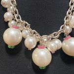 Loft  Pearl and Gold Necklace with Pink and Green Accents NWT Photo 2