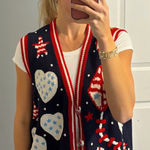 Vintage Eagles Eye 4th Of July / America Vintage Sweater Vest Size L Photo 0