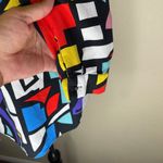 Big Dart Vintage Op Art Dopamine Colorblock Button Collared Blouse Shirt Top 8 Black Photo 5