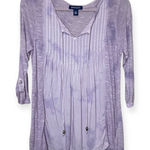 Bandolino Lavender Mixed Media Oversized Top Roll-Tab Sleeves, Small Photo 0