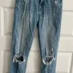 American Eagle Ripped Mom Jeans Blue Size 0 Long Photo 0