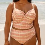 Freshwater Women's Pink Cloud Takini Swim Top With Built in Bra sz 3X Beachy Fun Photo 0