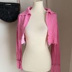 Urban Outfitters Out From Under Pink Cropped Frayed Knit Sweater, Size Small Photo 0