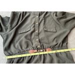 Ryan Michelle Long Ample Green Olive Dress with Gold Buttons + Belt Women’s Sz M Size M Photo 6