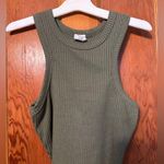 destined Forest Green Ribbed Tank Top Photo 0
