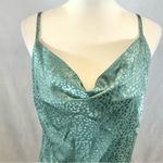 Rue 21 Sage green satin printed cowl neck slip dress size medium Photo 1
