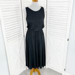 The Limited  Signature Drawstring Waist Midi‎ Sundress Black Medium Knit Photo 1