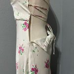 ZARA Sweetheart Neckline Floral Print Satin Effect MIDI Dress Cross Back Sz L Photo 13