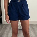 Bar III Belted Navy Work Short Photo 0