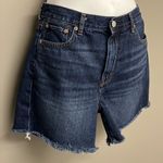 American Eagle  Outfitters Dark Wash Distressed Faded Mom 5-Pocket Shorts- Sz 8 Photo 2