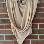 Windsor Champagne Sparkle Bodysuit Size XS Deep V Neck Sleeveless Top Photo 0