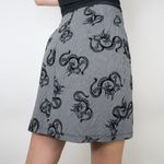 Vintage 90s Black Plaid Velvet Dragon Mini Skirt Photo 2