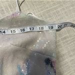 THEIA Sequin Tie Dye‎ Maxi Dress Spaghetti Straps Formal Evening Gown Size 14 White Photo 7