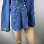 Two Twenty Sz M Embroidered Denim Jacket Western Aztec Southwestern Jean Coat Blue Size M Photo 1